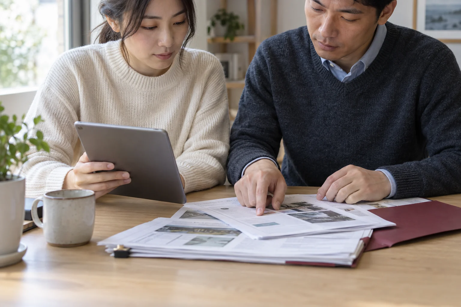 Reviewing evidence together on a tablet